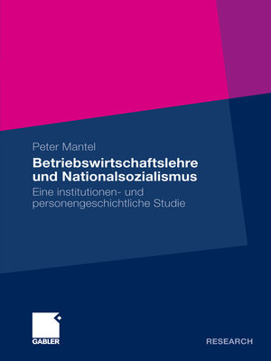cover image of Betriebswirtschaftslehre und Nationalsozialismus